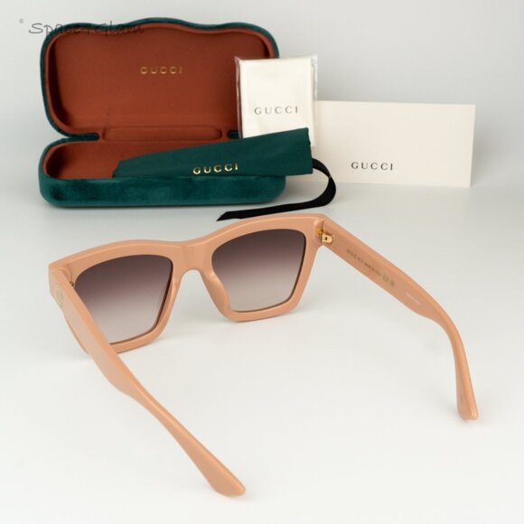 NEW Gucci GG1714S 005 Cloud Rose Pink Brown Gradient Women Square Sunglasses - Picture 7 of 7